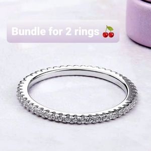 🍒Bundle for 2 New Silver Stackable Eternity Rings